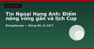 Tin Ngoại Hạng Anh: Điểm nóng vòng gần và lịch Cup